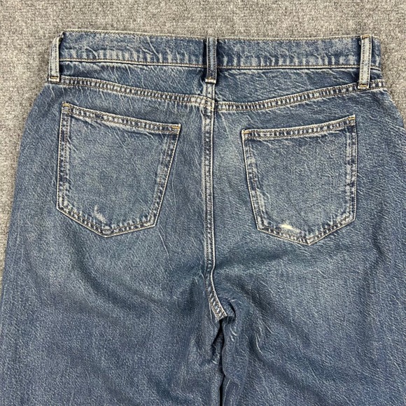 Arizona Jean Co Jeans Womens Sz 8 Low Rise Baggy Wide Leg Distressed Denim Pants - Picture 4 of 11